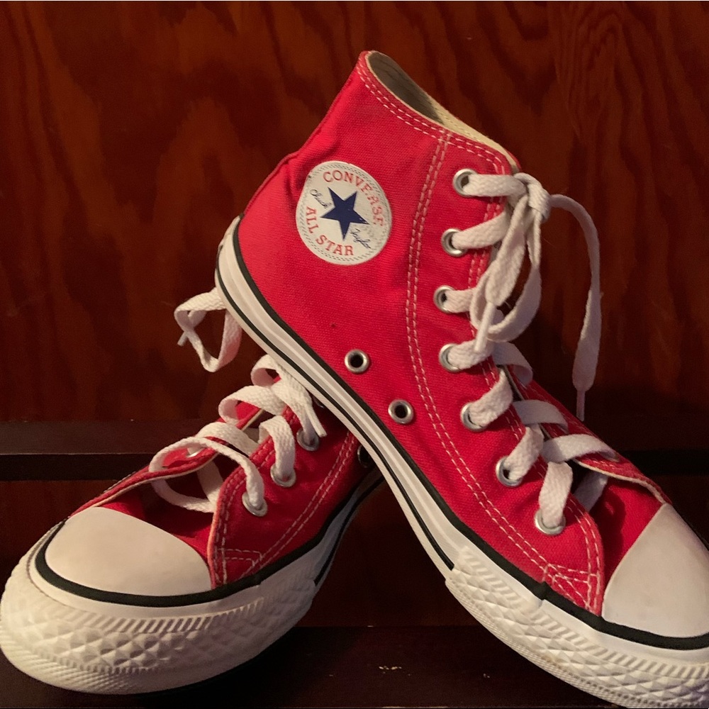 Red Converse All-Star High Tops Youth